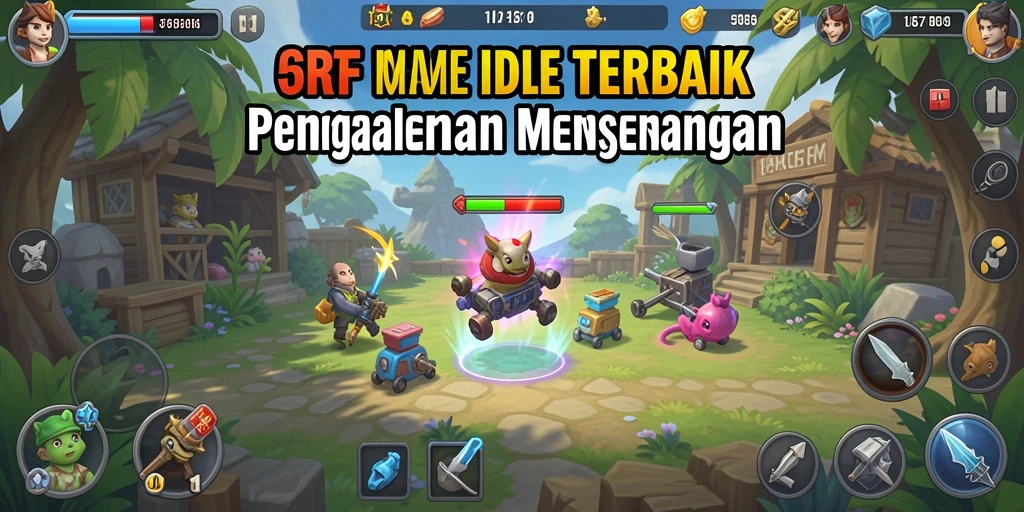 Tangkapan layar dari gameplay <strong>5RT</strong> yang menunjukkan kemajuan karakter dalam mode Idle.