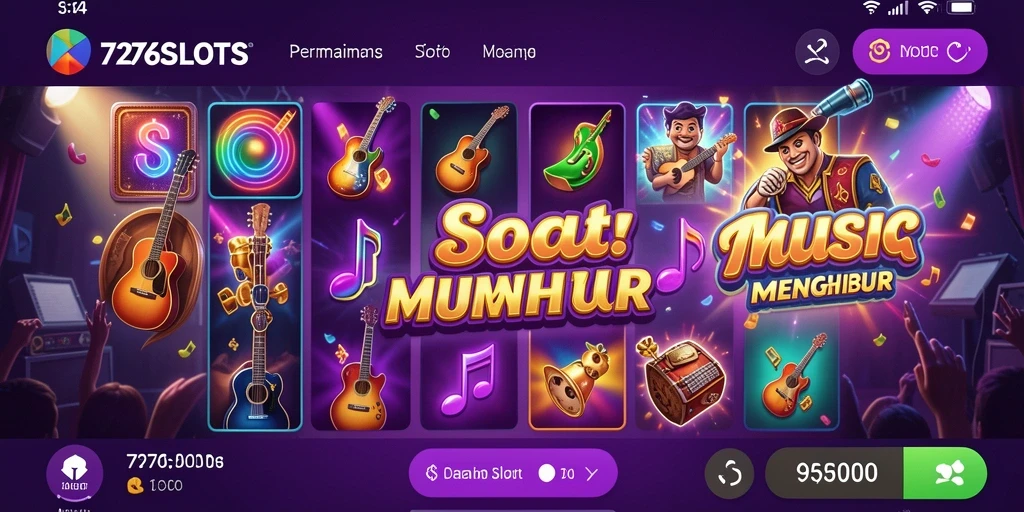 Tampilan menarik dari gameplay 7276SLOTS dengan irama musik yang menghibur.