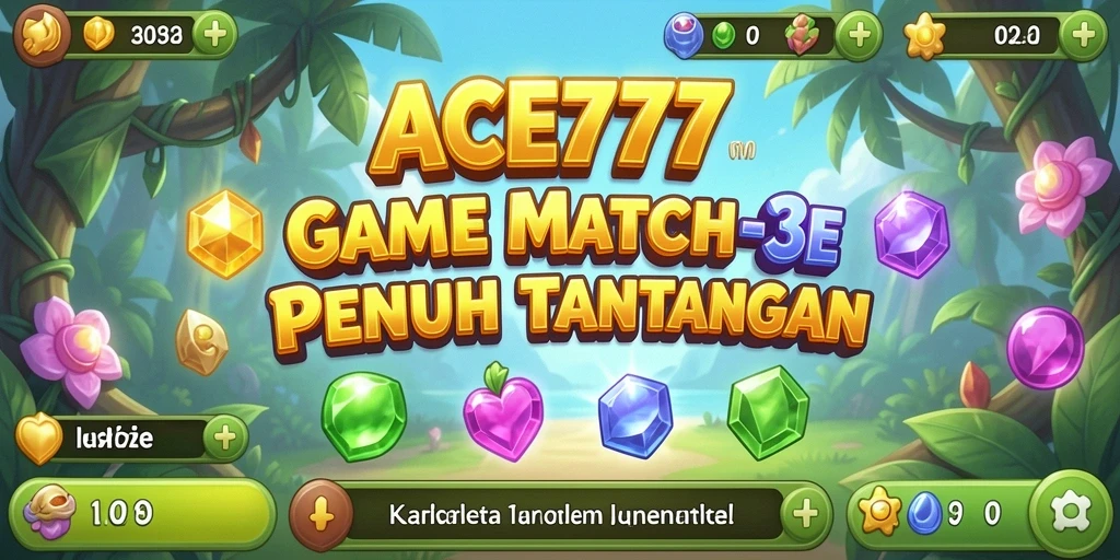 Tampilan gameplay Match-3 ACE777 yang seru dan berwarna-warni.