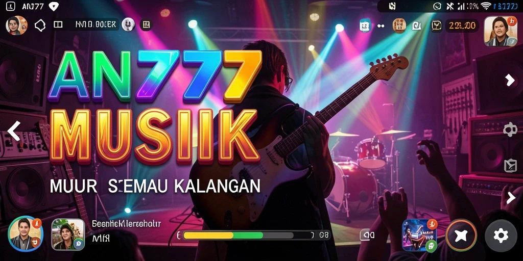 Tampilan gameplay AN777 yang seru dan interaktif dengan berbagai lagu.
