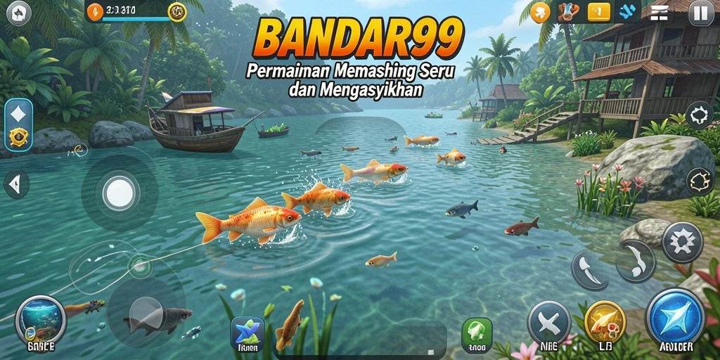 Tampilan gameplay BANDAR99 dengan aksi memancing yang seru.