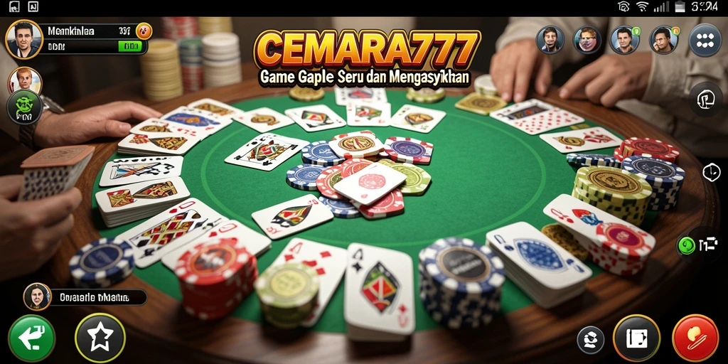 Tampilan gameplay Gaple yang seru dan menegangkan di CEMARA777.