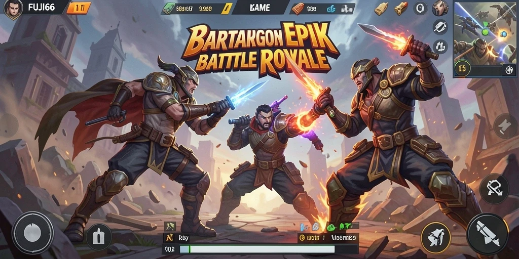 Screenshot utama FUJI66 menampilkan pengalaman seru dalam pertempuran Battle Royale.