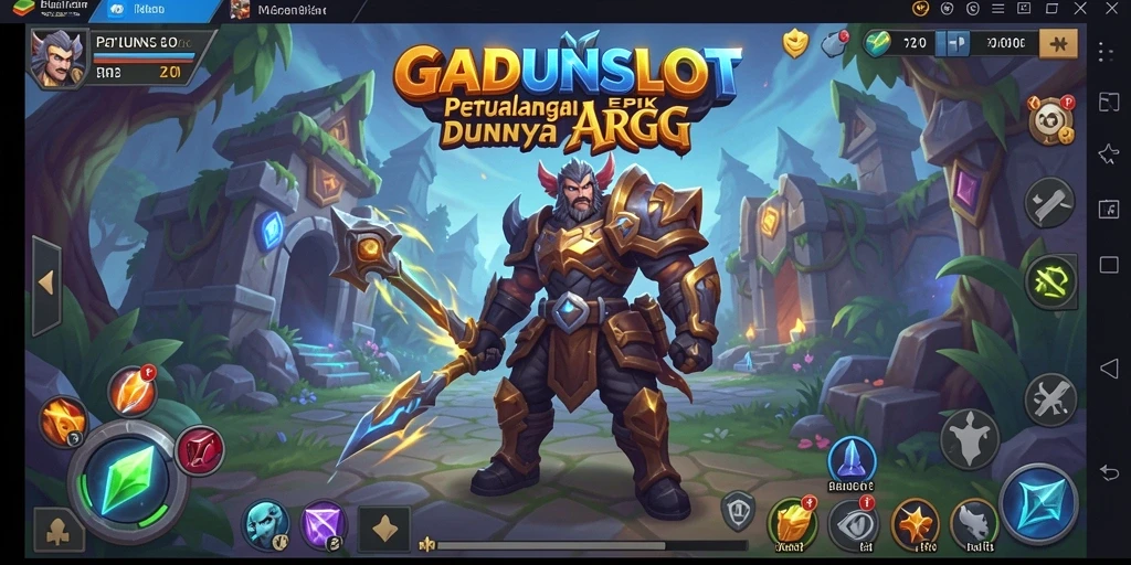 Screenshot gameplay GADUNSLOT yang menampilkan pertarungan epik.