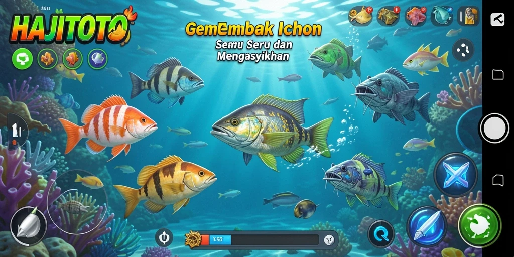 Screenshot menampilkan gameplay seru menembak ikan.