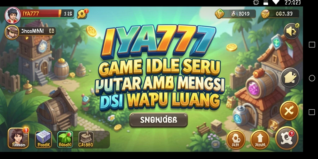 Tampilan gameplay seru dari IYA777 yang menampilkan kemajuan game Idle.