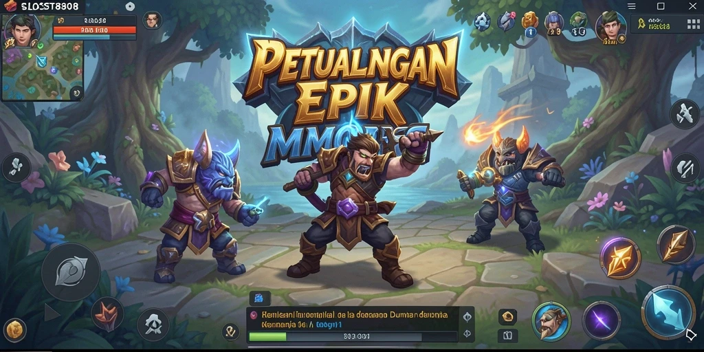 Tangkapan layar menampilkan aksi seru dalam SLOST8808, dengan pemain bertempur melawan monster.