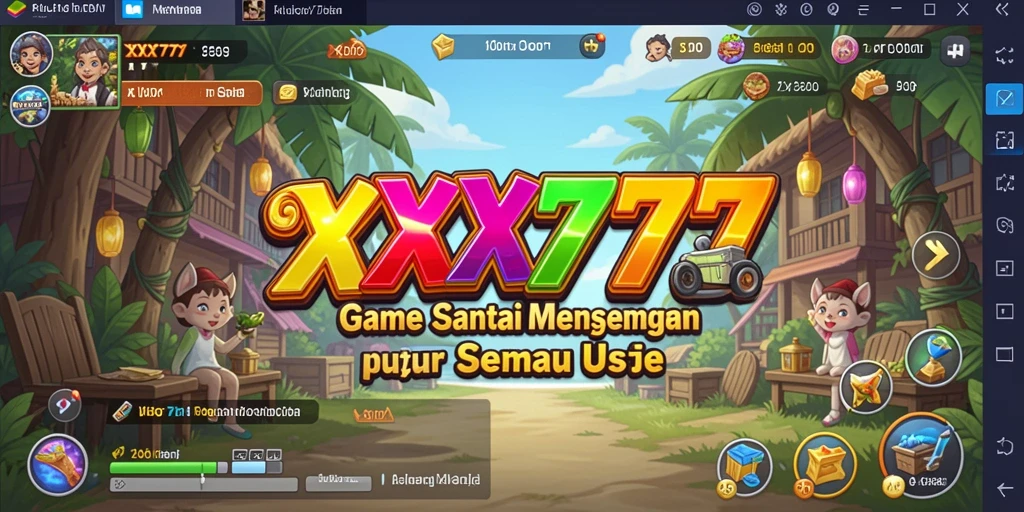 Tangkapan layar dari gameplay santai XXX777 yang penuh warna.